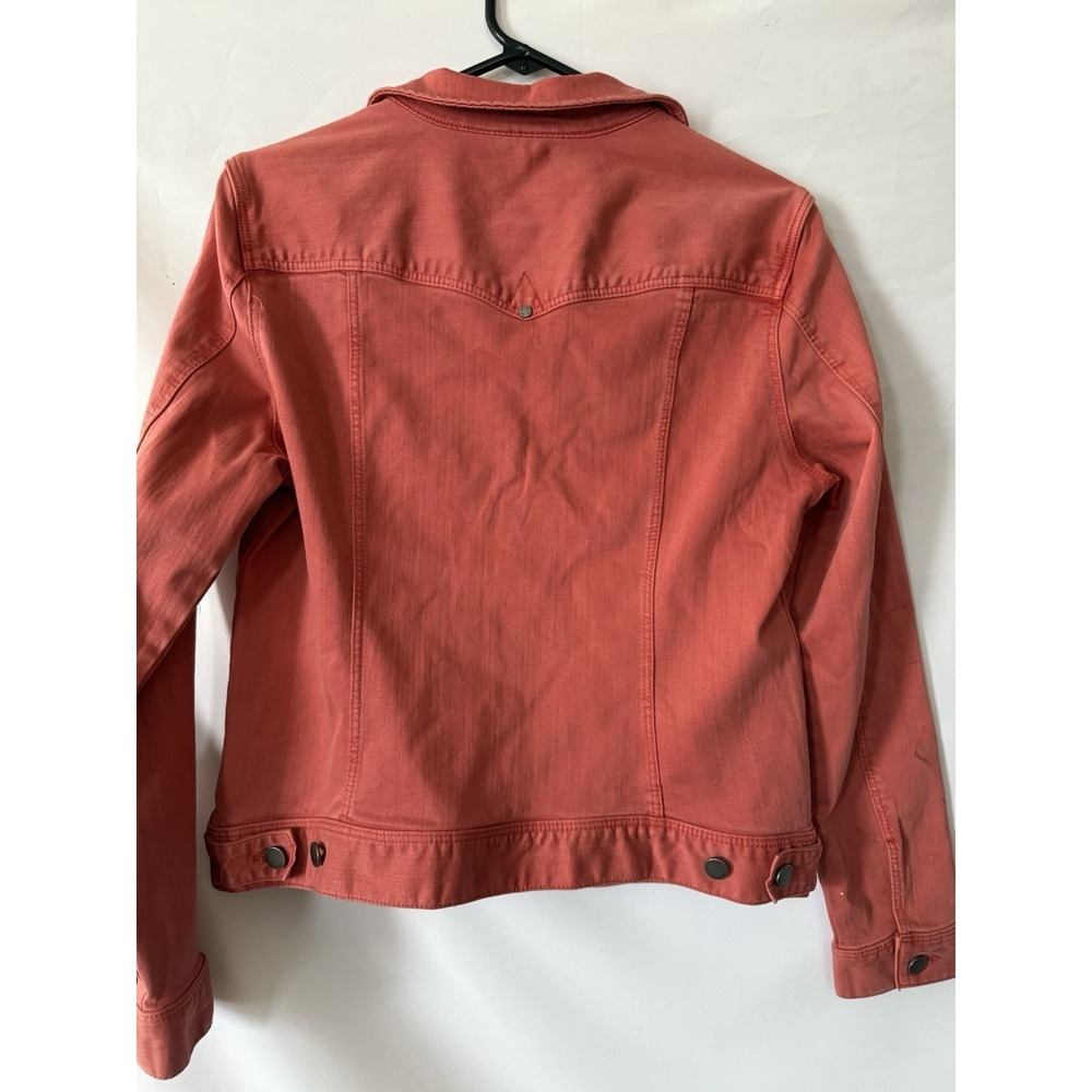 Liverpool Los Angeles women's coral, size medium denim jacket cotton/stretch - Picture 3 of 6